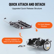 VEVOR Fahrradanhänger, 45 kg Tragkraft, Transportanhänger, faltbar und verstaubar, Schnellverschluss mit Universalkupplung, 41 cm Räder, sichere Reflektoren, passend für 558,8-711,2 mm Fahrradräder