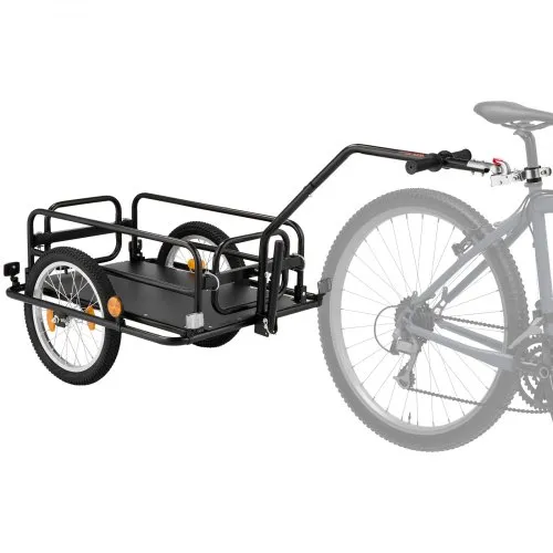 VEVOR Fahrradanhänger Lastenanhänger 2-in-1 Handwagen mit Kupplung 40 kg, Kohlenstoffstahl & 600D Oxford, Mit Deichsel, Reflektoren, Faltbares Design, Für 22-28 Zoll Räder, Fahrradwagen für Transport