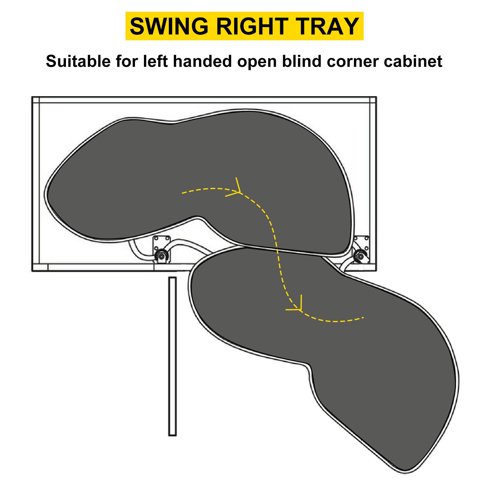 VEVOR Spülschrankregal Küchenschrank Gewürzregal ausziehbar 2 Ebenen für 36-Zoll-Schrank, 15 kg pro Schicht Tragfähigkeit Gewürzregal aus Kohlenstoffstahl für Eckschränke mit Öffnung nach links