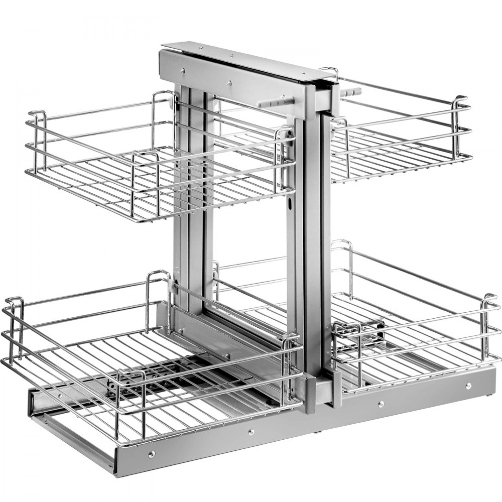 VEVOR Rollo-Eckschrank, ausziehbar, Chrom, Soft-Close-Blindecke, 15,7 Zoll