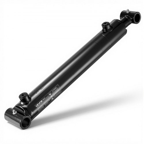 VEVOR Doppeltwirkender Hydraulikzylinder mit 50,8 mm Bohrung 305 mm Hub, bis 3500 psi, Schwerlast-Schweißzylinder mit Querrohr, 25,4 mm Stiftloch und SAE-6-Anschluss für Landmaschinen Schwarz