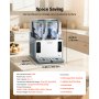 VEVOR Slush Maschine 2 x 4 L, Slusheis Eisbereiter 455 W (kein Eis nötig), Elektrische Margarita-Maschine mit Selbstreinigungsfunktion, Geeignet für Frozen Margaritas Frappés Milchshakes Shakes
