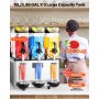 VEVOR kommerzieller Frozen Drink Maker, 15 L x 3 Slush-Maschine mit drei Tanks, 180 Tassen Margarita-Smoothie-Maschine aus Edelstahl, Slush-Maker für Zuhause Partys Restaurants Cafés Bars