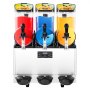 VEVOR Gewerbliche Slush Eis Maschine 45 L Slushie-Maker mit 3 Tanks, Crushed Ice-Maschine aus Edelstahl für 180 Tassen Margarita und Smoothies, Eis-Slush-Maschine für Zuhause Gastronomie Cafés Bars