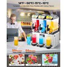 VEVOR Kommerzielle Slushy-Maschine 15Lx3 Margarita Smoothie Frozen Drink Maker