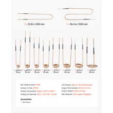 VEVOR 10-tlg. magnetische Induktionsheizspule, Mini Heizspulen Set mit Flexibilität & langer Lebensdauer, zum Entfernen von rostigen Schrauben & Muttern, 8 Spulen + 1 U-förmige + 1 freie Form