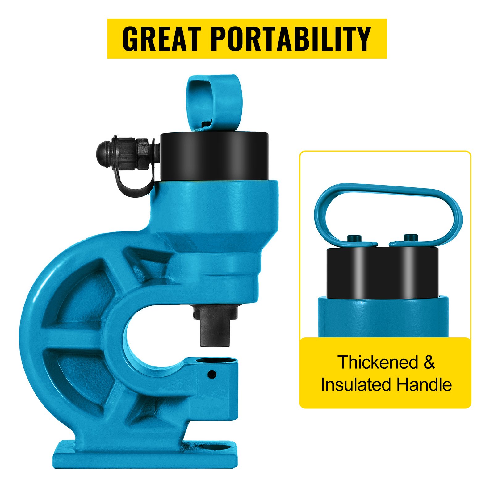 VEVOR Hydraulisches Lochstanzwerkzeug 31T Hydraulischer Knockout mit Metallplatten Lochstanzwerkzeug 4 Lochstanzwerkzeug Handpumpen-Set 95 mm Kehle