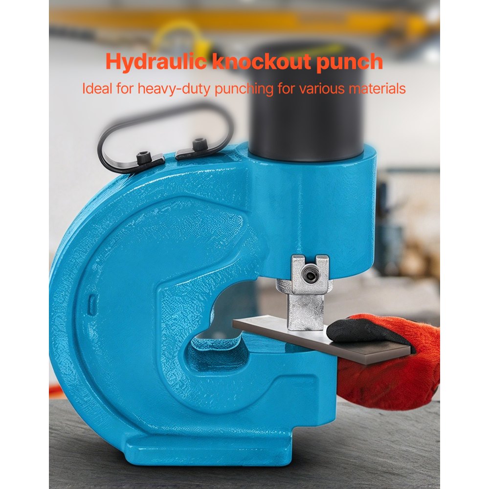 VEVOR Hydraulische Lochstanzwerkzeug 35T Hydraulic Knockout mit Metallplatten Punch Driver 4 Lochstanzwerkzeug Handpumpen-Kit 110 mm Kehle Schneideisen Hydraulische Locher Blechlocher Locheisen
