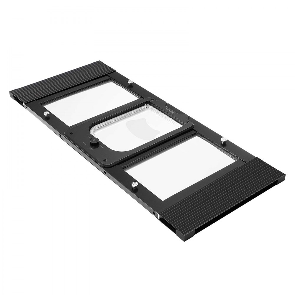 VEVOR Katzenklappe Katzentür Anpassbar an Fensterbreiten (787-914 mm), Wetterfeste Haustiertür mit 4 sicheren Verriegelungsmodi & Aluminiumrahmen & Hochtransparentem Glas & Magnetverschluss, Schwarz