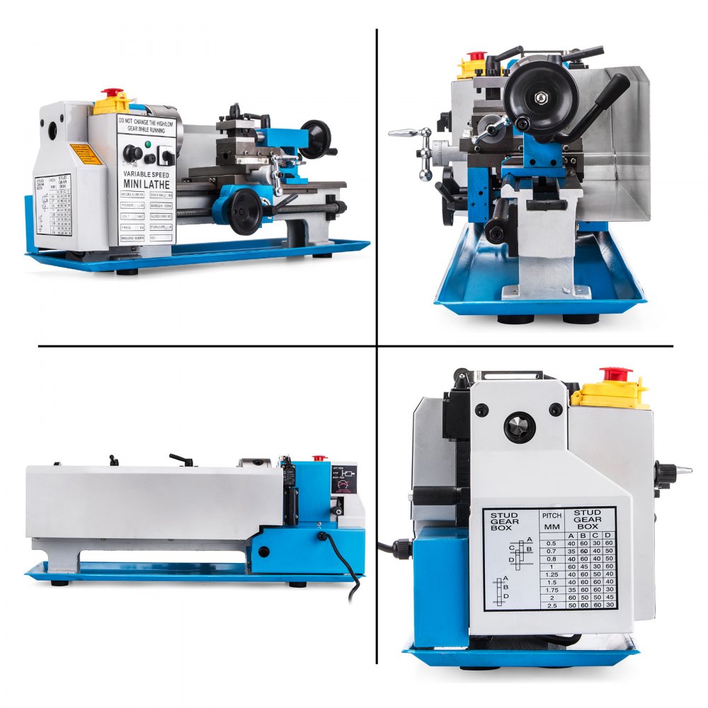 Cj0618a Mini Metalldrehmaschine Drehmaschine Drehbank 550w Anzeige