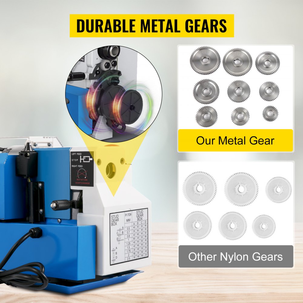 VEVOR Drechselbank 550 W, Mini-Drehmaschine CJ18A, Metalldrehmaschine 220 V,drechselbank bohrmaschine, Fräsmaschine mit 4-Backen-Futter/MT2 Reitstock, Variable Geschwindigkeiten 50 bis 2500 U/min