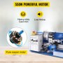VEVOR Drechselbank 550 W, Mini-Drehmaschine CJ18A, Metalldrehmaschine 220 V,drechselbank bohrmaschine, Fräsmaschine mit 4-Backen-Futter/MT2 Reitstock, Variable Geschwindigkeiten 50 bis 2500 U/min