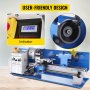 VEVOR Drechselbank 550 W, Mini-Drehmaschine CJ18A, Metalldrehmaschine 220 V,drechselbank bohrmaschine, Fräsmaschine mit 4-Backen-Futter/MT2 Reitstock, Variable Geschwindigkeiten 50 bis 2500 U/min