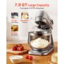 VEVOR Knetmaschine Küchenmaschine zum Backen, 1800 W Teigmaschine mit Edelstahlschüsseln (7,4 L) & Knethaken & Rührbesen & Schneebesen, 10-Gang einstellbare kippbare Rührmaschine Standmixer