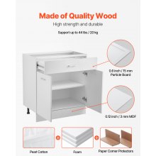 VEVOR Küchenschrank Unterschrank Montagefertig mit Schublade 800x475x816mm