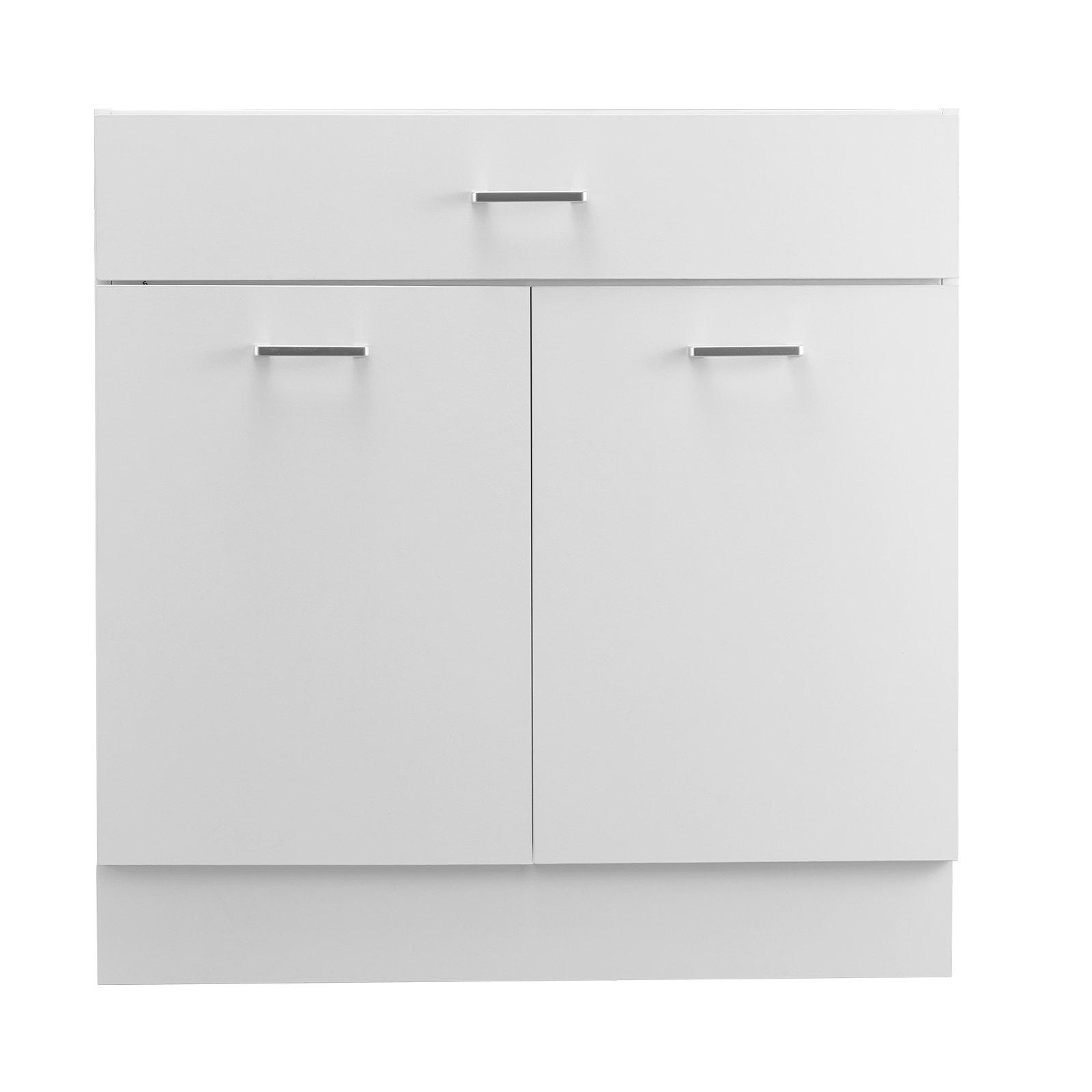 VEVOR weißer Unterschrank Küchenschrank mit Schubladen (800 x 475 x 816 mm) Schubladen-Unterschrank, Montagefertiger Schrank mit Soft-Close-Türen & verstellbarem Regal, für Haushalt Büro