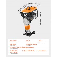 VEVOR 6,5PS 196cc Vibrationsstampfer Grabenstampfer Stampfer Bodenverdichter