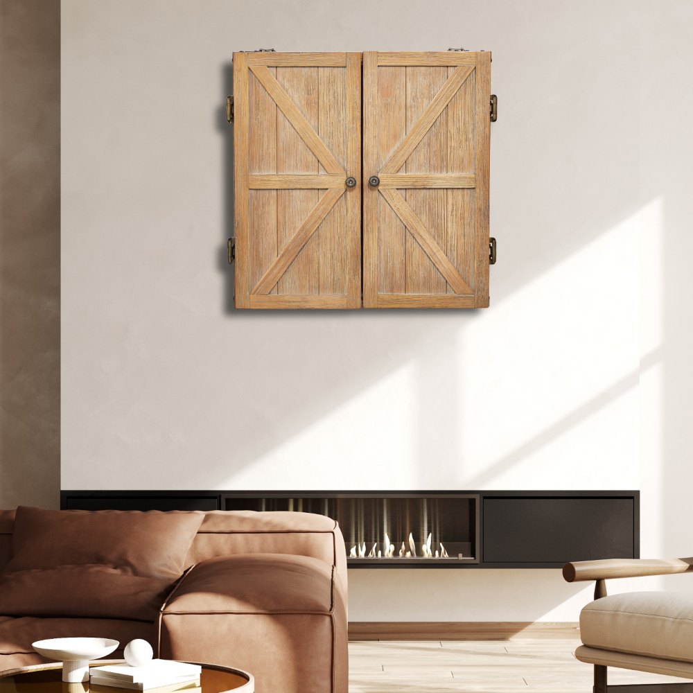 VEVOR Dartboard-Schrank-Set aus Massivholz, versteckbarer Schrank in offizieller Größe mit Zubehör für Cricket-Spiele (Dartboard nicht im Lieferumfang enthalten)