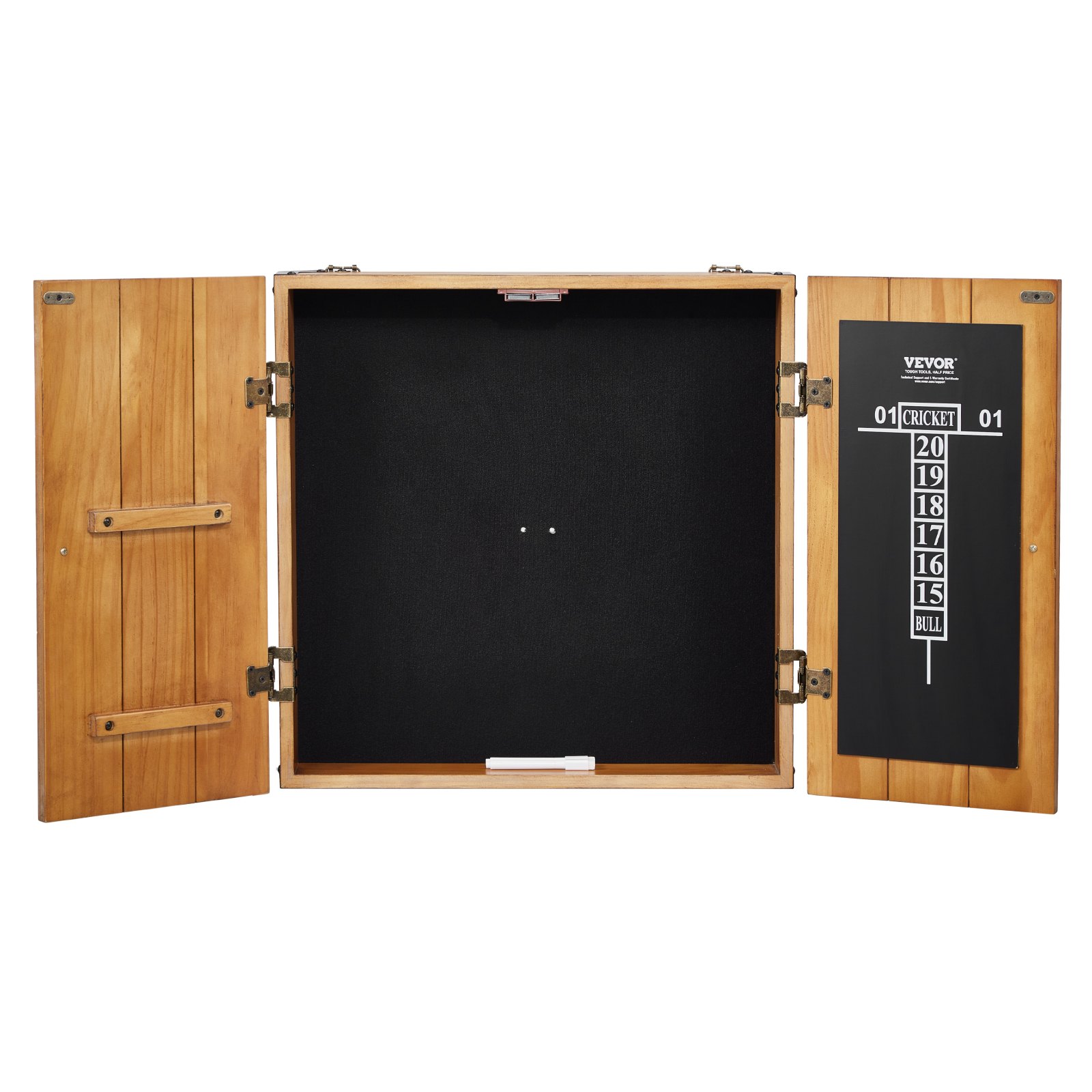 VEVOR Dartboard-Schrank-Set aus Massivholz, versteckbarer Schrank in offizieller Größe mit Zubehör für Cricket-Spiele (Dartboard nicht im Lieferumfang enthalten)