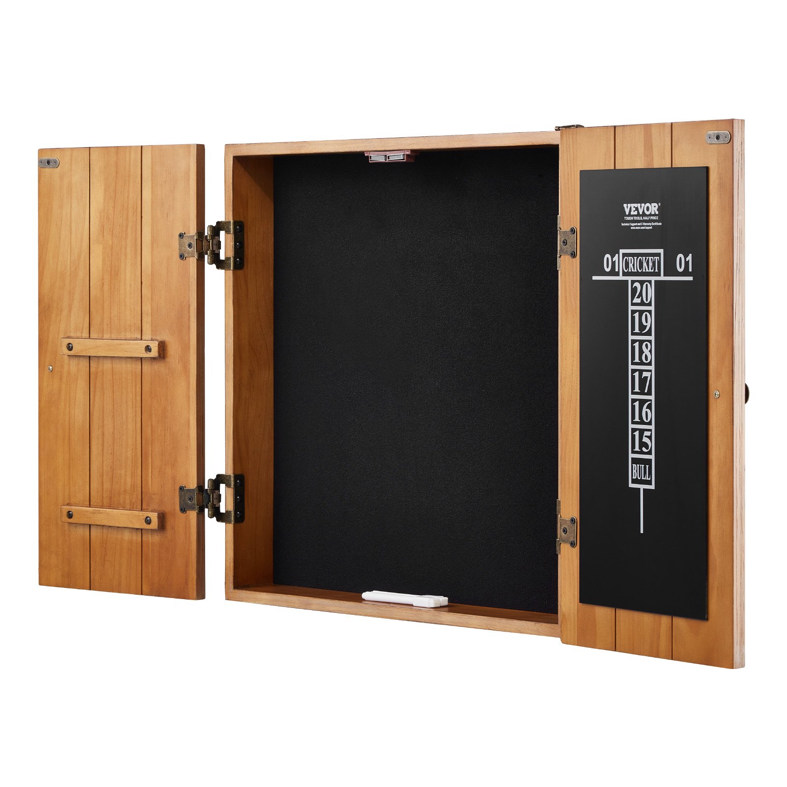 VEVOR Solid Wood Dartboard Cabinet Set, Official Size Concealable Cabinet with Cricket Accessories (Dartboard Not Included)