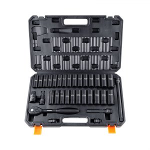 15-teiliges Steckschlüssel-Set 1/2-Zoll Antrieb – Metrisch Tief, 6-kant, 10–24 Mm, Mit Koffer