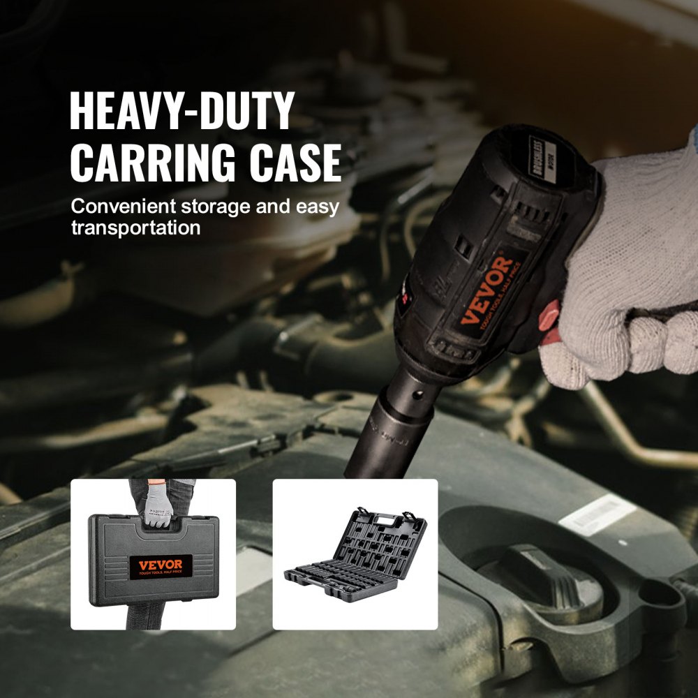 VEVOR Profi Steckschlüsselsatz CR-V-legierter Stahl 48-tlg Steckschlüssel Satz 8-22 mm Tiefe Stecknüsse Schlagschrauber, HRC 42-48 Steckschlüssel inkl Werkzeugkoffer, Metrisch Schraubenausdreher