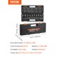 VEVOR Impact Socket Set 1/2 Inch, 26-Piece, Impact Sockets, Flat Sockets, Hex Sockets, CR-V, 1/2 Inch Drive Impact Socket Set Metric 10-36 mm