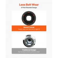 VEVOR Schlag-Steckschlüsselsatz 3/8 Zoll, 26-teilig, Schlag-Stecknüsse, tiefe/Standard-Stecknüsse, 6-Kant-Stecknüsse, robuste Konstruktion, Cr-V-Steckschlüsselsatz Schlag metrisch 7-19 mm