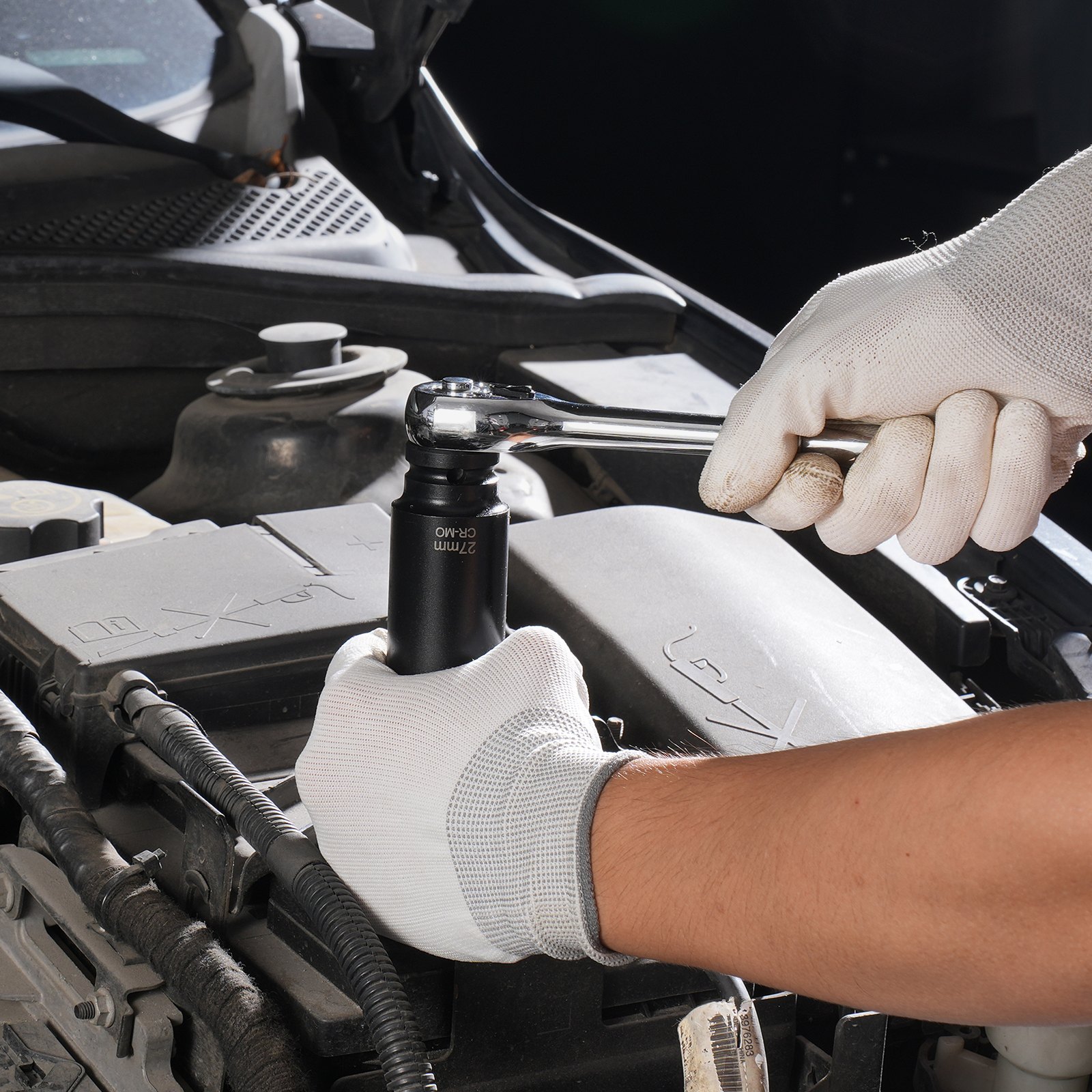 VEVOR Schlagschraubensatz Steckschlüsselsatz 3/8 Zoll & 1/2 Zoll Antrieb 130 tlg. SAE & metrischer Steckschlüsselsatz, 6-Kant Cr-Mo Legierungsstahl für Auto-Reparaturen mit Aufbewahrungskoffer