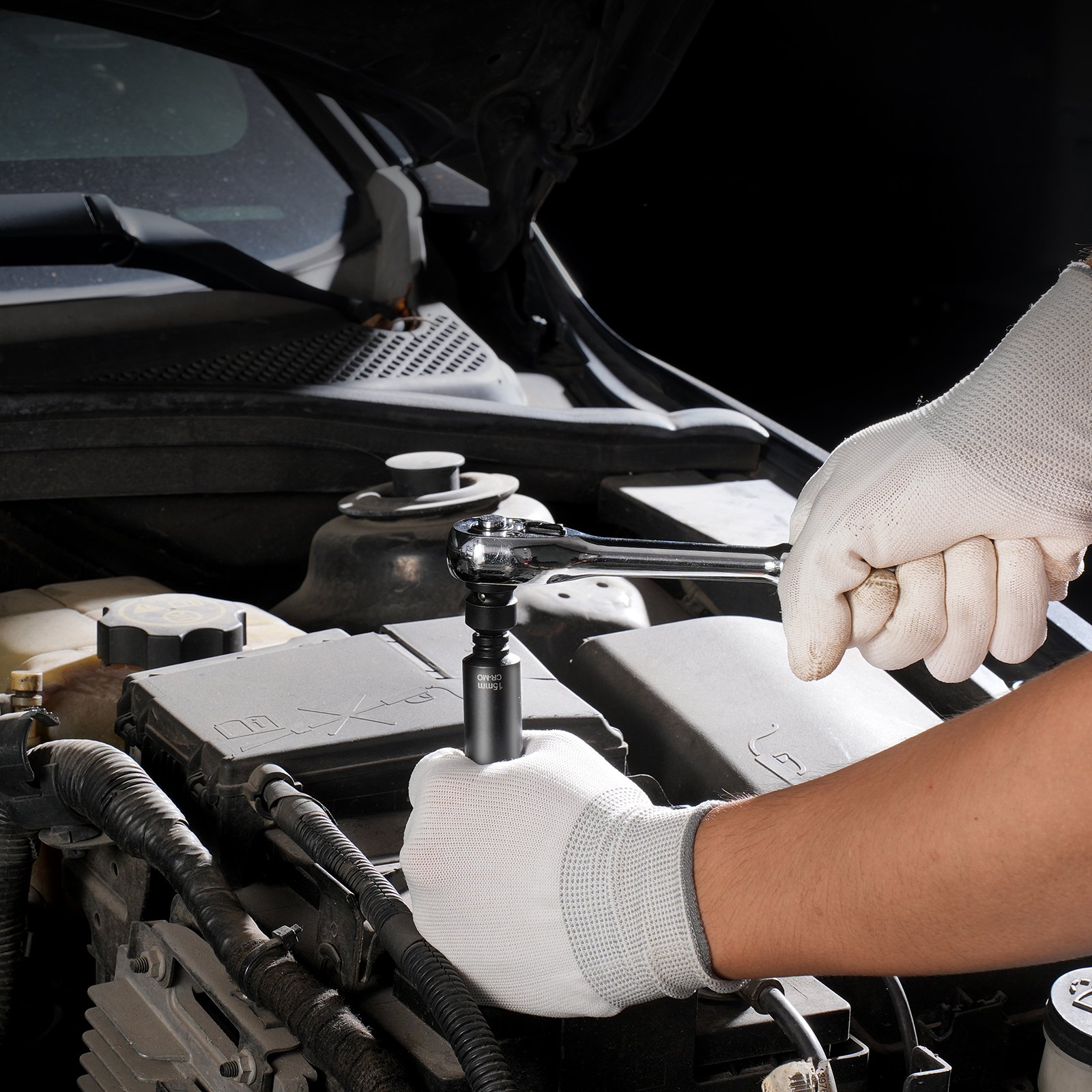 VEVOR Schlagsteckschlüsselsatz 6,35 mm Antrieb, 14-teiliger Steckschlüsselsatz metrisch 4-15 mm, Cr-Mo-Legierungsstahl für Autoreparatur, leicht lesbare Größenmarkierungen robuste Konstruktion