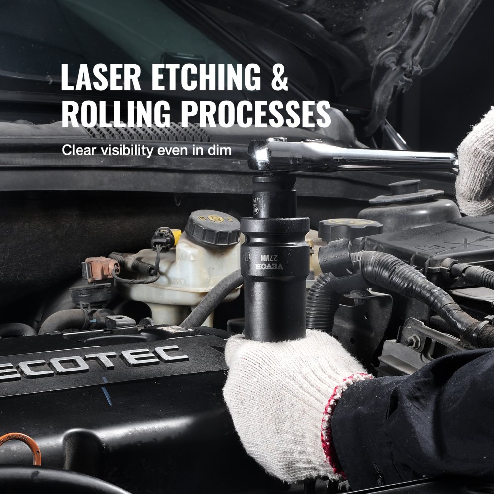 VEVOR Schlagschrauber Steckschlüsselsatz 2,54cm 8-teilige Stecknüsse Metrisch