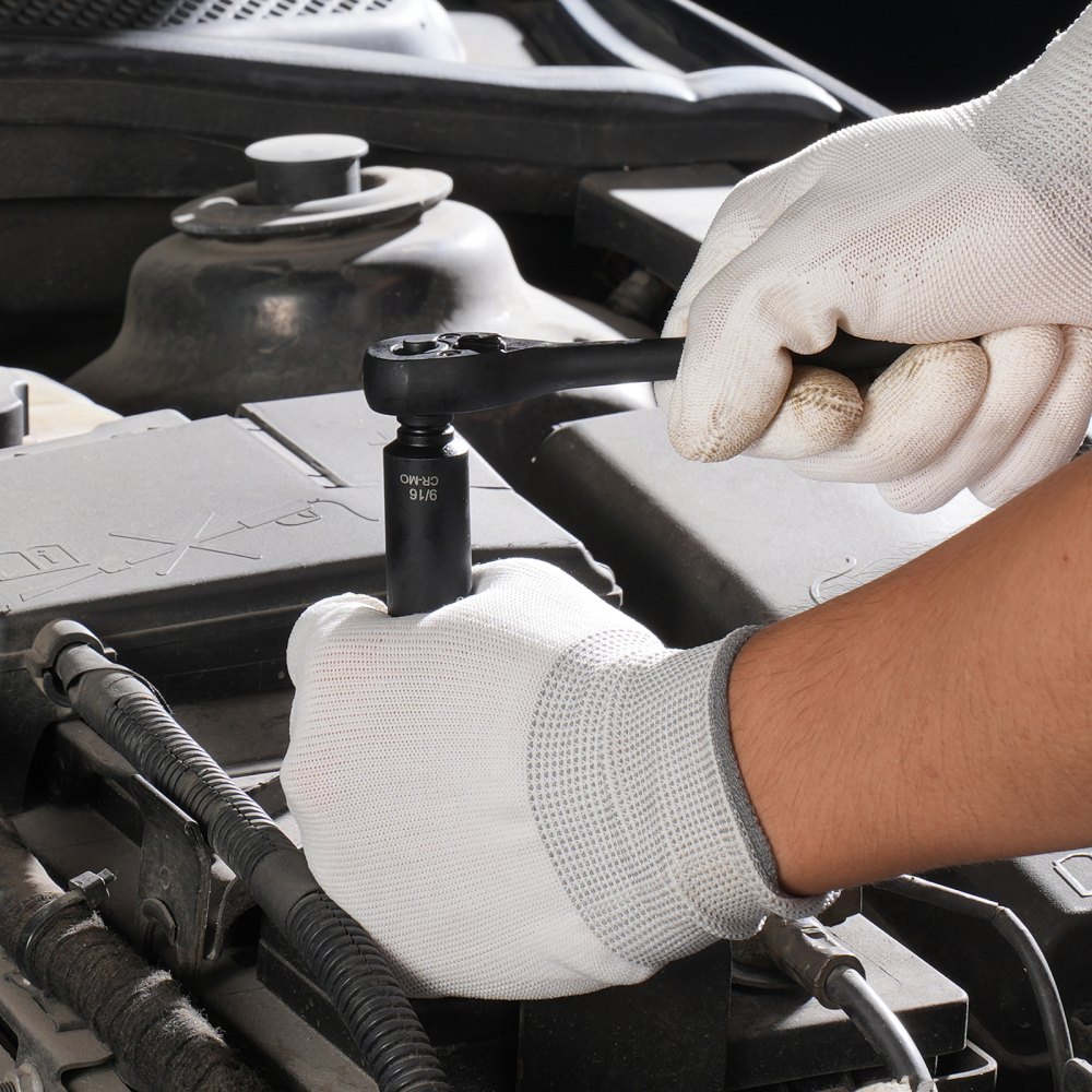 VEVOR Schlagsteckschlüsselsatz 6,35 mm, 55-teiliger tiefer und flacher Steckschlüsselsatz SAE 5/32-9/16 Zoll und metrisch 4-15 mm, für Autoreparaturen, leicht lesbare Größenmarkierungen