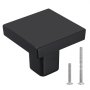 VEVOR Möbelknöpfe, 10er-Pack, 3 cm, Schrankknöpfe aus schwarzer Zinklegierung, quadratische, massive Küchenknöpfe, Schubladenknöpfe mit Schrauben für Badezimmer, Schränke, Schubladen, Küche