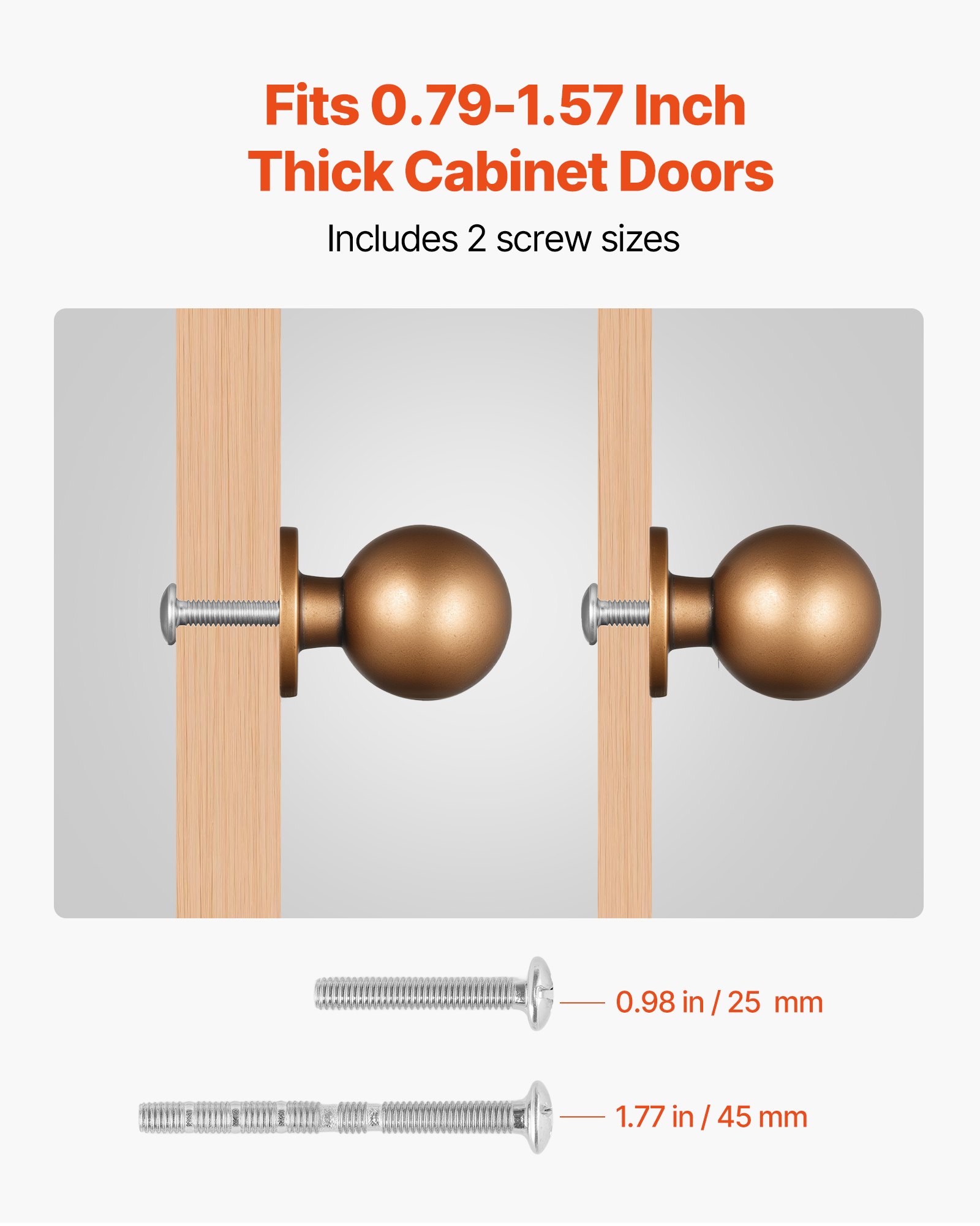 VEVOR Cabinet Knobs, 12 Pack, 25 mm Zinc Alloy Drawer Pulls Door Handles, Round Kitchen Dresser Solid Knobs Cupboard Hardware with Screws for Bathroom Closet Cabinets Drawers, Antique Brass Color