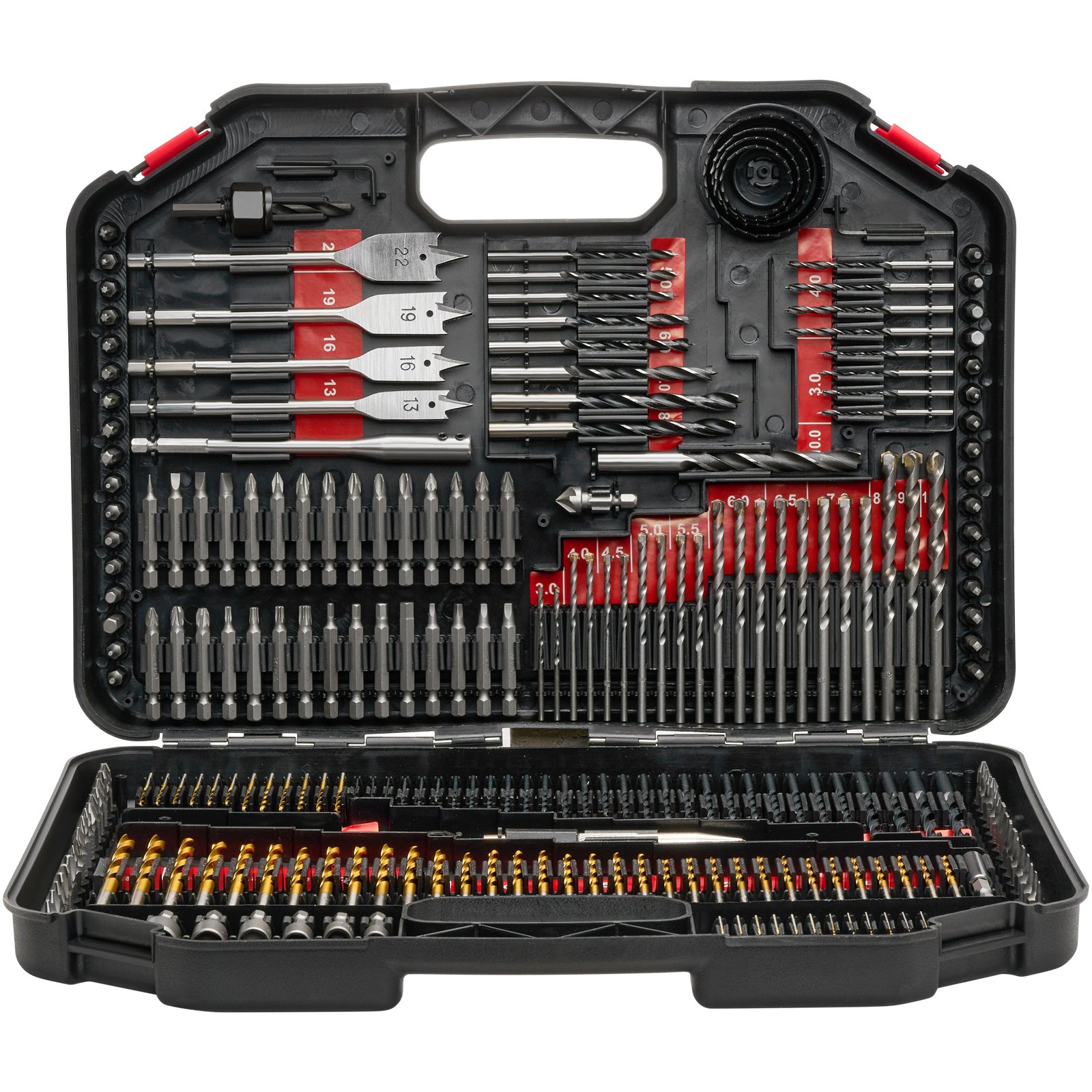 VEVOR 246-piece drill bit set, drill and screwdriver bit set, suitable for drilling and screwdriving in wood, metal and cement, combination drill bit set sorted in an organized carrying case