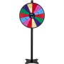 VEVOR 601 mm Lucky Wheel, 14-Sided Roulette Wheel with Dry-Erase Pen & 2 Markers, Height-Adjustable Spinning Wheel, Lucky Wheel Lottery Games for Parties and Pubs