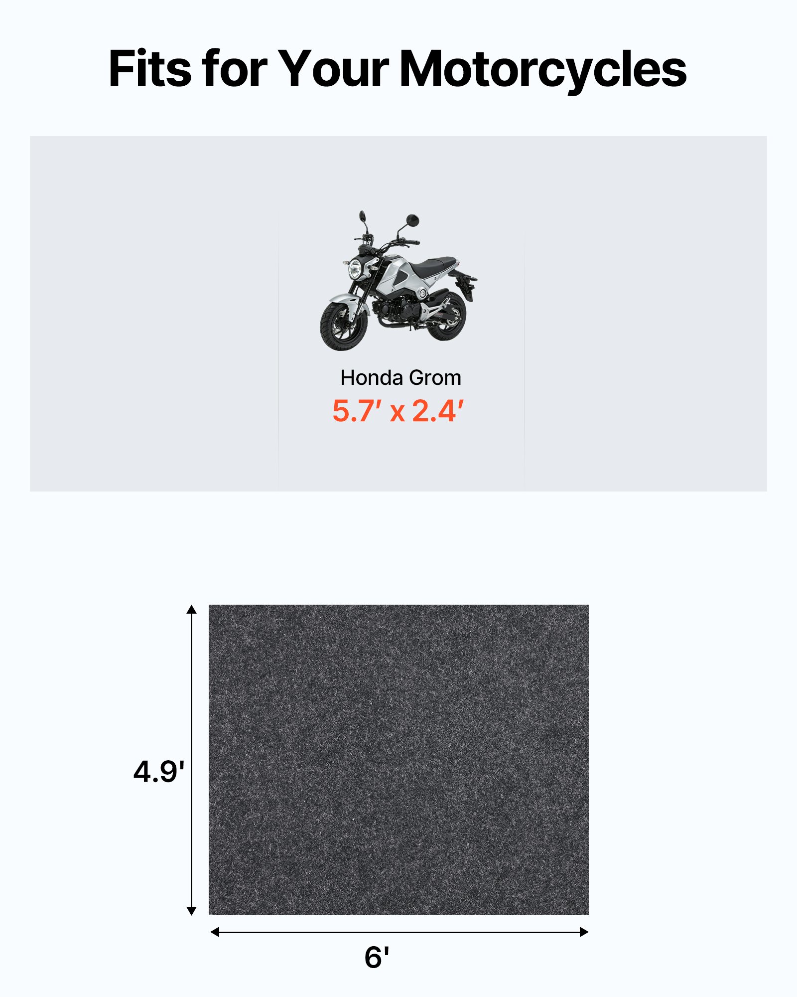 VEVOR Garagenbodenmatte 1493,52 x 1828,8 x 2,4 mm Werkstattboden 820-850 g/m² Garagenboden Filz & TPE Öl Auffangmatte Garagenmatte Servicematte Bodenschutz Bodenplatten für Garage