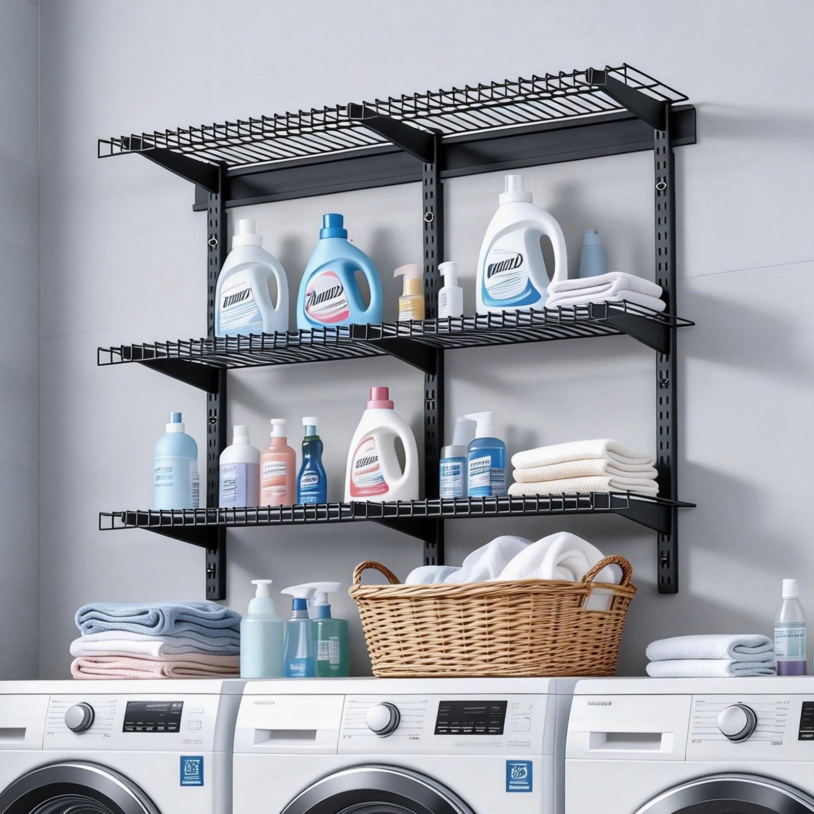 VEVOR 3-Tier Heavy Duty Wall Garage Shelving, 275 x 914 mm Steel Wall Mounted Shelving Unit, 275 x 914 mm Per Shelf Floating Storage Metal Rack for Garage with 204 kg Total Weight Capacity, Black