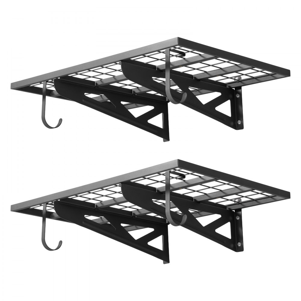 VEVOR 2er-Set Garagenregal 914x620x210 mm Werkzeugaufbewahrung 113 kg pro Schicht Werkzeughalter mit Haken 914x620 mm Regalfläche Aufbewahrungsregale Metallregal Werkzeug Organizer Wandregale