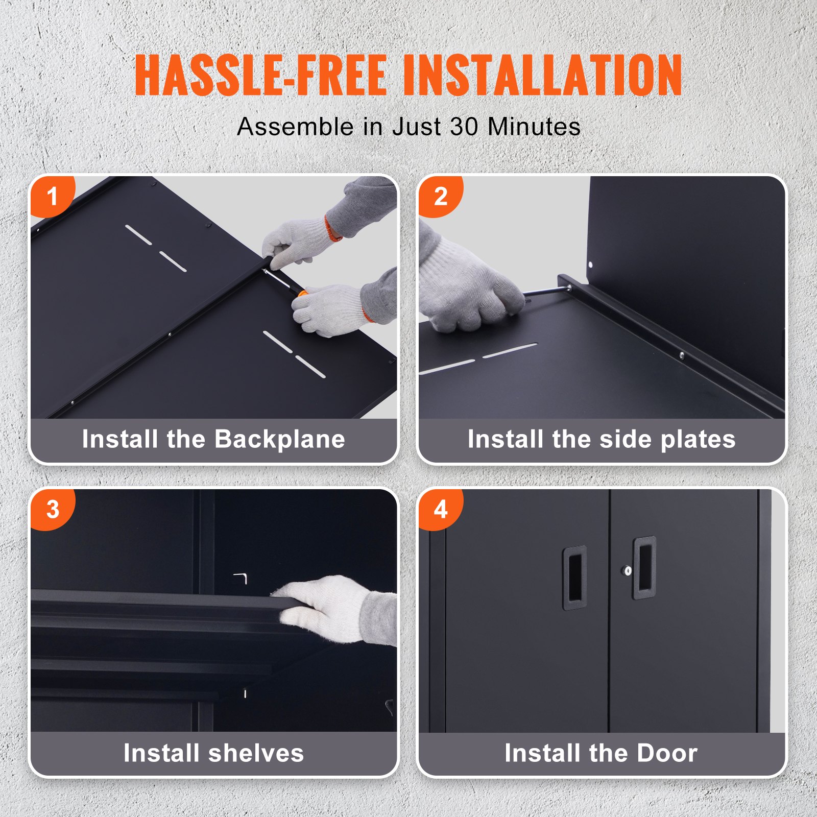 VEVOR Aktenschrank Metallschrank Materialschrank Lagerschrank Büro 40×80×178cm