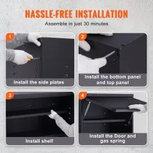 VEVOR Werkstatt Wandschrank 77 x 31,8 x 50 cm Hängeschrank 108 kg Gesamtkapazität (2 Regale) Werkstattschrank aus 0,6 mm dickem SPCC-Stahlplatte Ideal als Vorratsschrank, Werkzeugschrank, Büroschrank