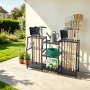VEVOR Gartengeräte Ständer 1235x290x795mm 3-Stöckiger Gerätehalter Schwarz, Aufbewahrungsregal für Garage Schuppen Garten, Organizer aus Stahl für Besen Mopp Rechen, mit Ablagefächern & Nivellierfüßen