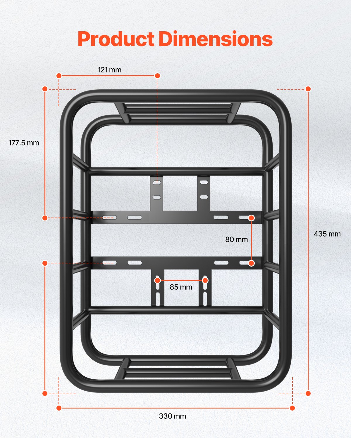 VEVOR Fahrradkorb hinten 435x330x155 mm, Hinterradkorb mit Gepäcknetz & Abdeckung, Gepäckträger zum Transport von Hunden, Haustieren, Obst & Lebensmitteln, Montagewerkzeug im Lieferumfang enthalten