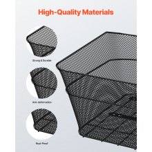 VEVOR Fahrradkorb hinten Hinterradkorb Gepäckträgerkorb Abdeckung 39x31x21cm