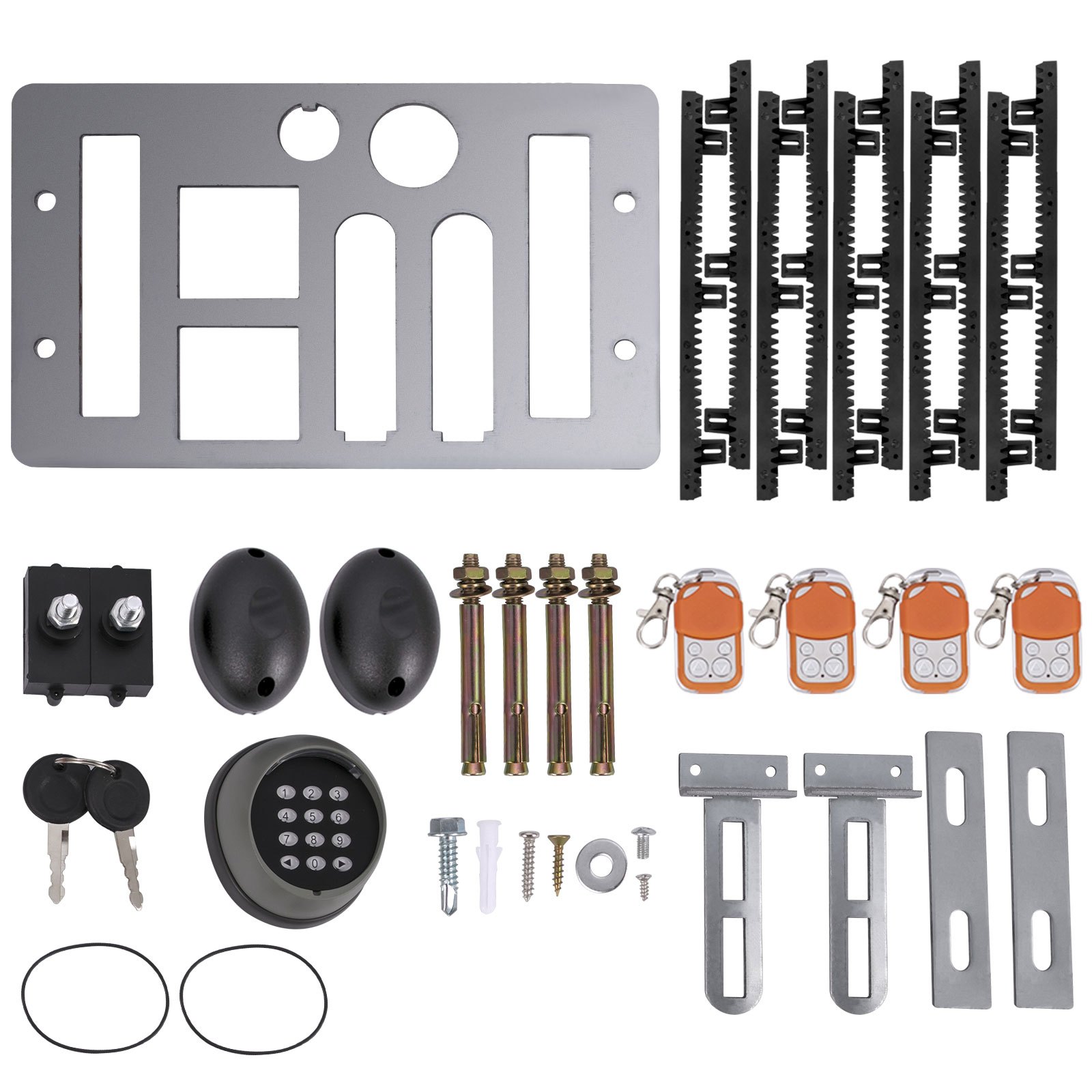 VEVOR Schiebetoröffner 1800 kg 5 m Automatisches Schiebetor mit 4 Fernbedienungen und APP-Steuerung, Elektrischer Rolltormotor für Einfahrten Komplettes Hardware-Sicherheitssystem-Kit für Torantriebe