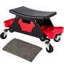 VEVOR Werkstatthocker 136 kg, Fahrbarer Werkstatt Rollsitz 45,7 x 40,6 cm, Werkstattsitz mit Rollen und Ablagen, KfZ Werkstatthocker, Montagehocker Autowerkstatt / Garage / Werkstätten / Zuhause