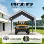 VEVOR Carport-Garagenzelt, 3 x 6 m, Garagendachzelt, wasserdicht und UV-geschützt, einfache Installation mit Spanngurten, Grau (nur Dachabdeckung, Rahmen nicht im Lieferumfang enthalten)