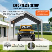 VEVOR Carport-Garagenzelt, 3 x 6 m, Garagendachzelt, wasserdicht und UV-geschützt, einfache Installation mit Spanngurten, Grau (nur Dachabdeckung, Rahmen nicht im Lieferumfang enthalten)