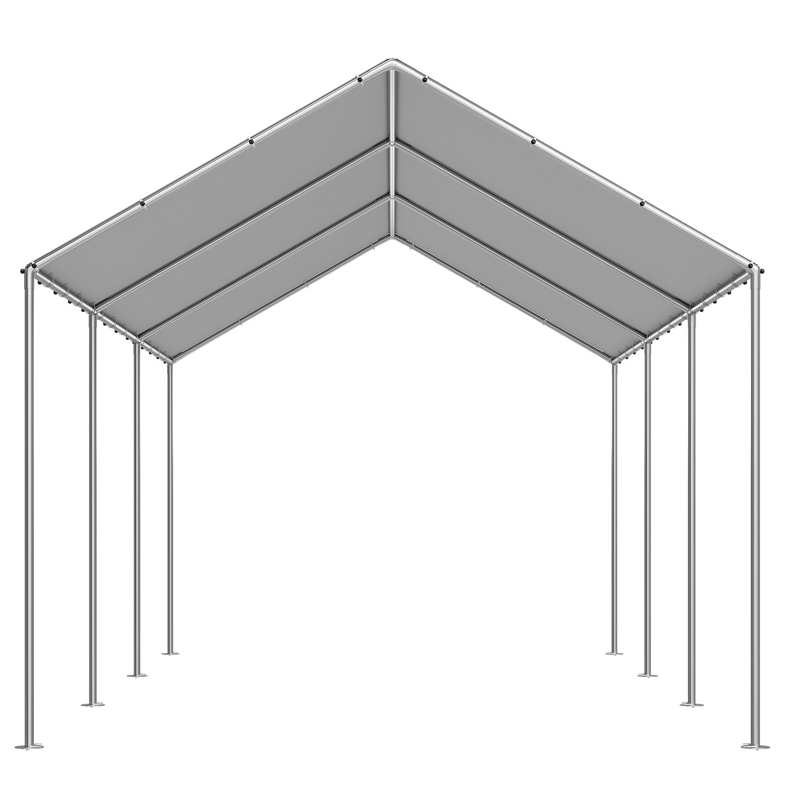 VEVOR Carport-Ersatzdach, 3,04 x 6 m, Garagenzeltplane, UV-beständige Autounterstandsplane, strapazierfähige Carport-Abdeckung mit Ballfangnetzen, grau, Rahmen nicht im Lieferumfang enthalten