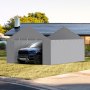 VEVOR Carport-Garagenzelt Seitenwand 606 x 398 x 308 cm, Garagenzelt-Unterstandplane, strapazierfähig, wasserdicht und UV-geschützt, grau (Oberteil und Rahmen nicht im Lieferumfang enthalten)